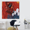 BigProStore African Canvas Art Pretty Black American Woman African Canvas Afrocentric Home Decor Ideas BPS31712 24" x 24" x 0.75" Square Canvas