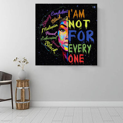 BigProStore African Canvas Art Pretty Black Girl African Canvas Wall Art Afrocentric Living Room Ideas BPS33902 16" x 16" x 0.75" Square Canvas