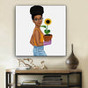 BigProStore African Canvas Art Pretty Black Girl Framed African Wall Art Afrocentric Decor BPS66184 12" x 12" x 0.75" Square Canvas