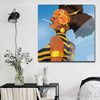 BigProStore African Canvas Art Pretty Girl With Afro African American Abstract Art Afrocentric Home Decor Ideas BPS96987 16" x 16" x 0.75" Square Canvas