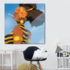 BigProStore African Canvas Art Pretty Girl With Afro African American Abstract Art Afrocentric Home Decor Ideas BPS96987 24" x 24" x 0.75" Square Canvas