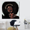 BigProStore African Canvas Art Pretty Melanin Girl African American Canvas Wall Art Afrocentric Living Room Ideas BPS19706 24" x 24" x 0.75" Square Canvas