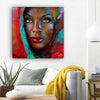 BigProStore African Canvas Art Pretty Melanin Poppin Girl African American Black Art Afrocentric Home Decor BPS31056 12" x 12" x 0.75" Square Canvas