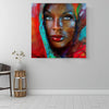 BigProStore African Canvas Art Pretty Melanin Poppin Girl African American Black Art Afrocentric Home Decor BPS31056 16" x 16" x 0.75" Square Canvas