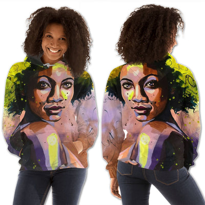 BigProStore African Hoodie Pretty Girl With Afro Fancy African American Art Afro Girl African American Apparel 3D Printed Hoodie / S Hoodie