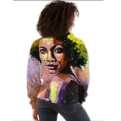 BigProStore African Hoodie Pretty Girl With Afro Fancy African American Art Afro Girl African American Apparel Hoodie