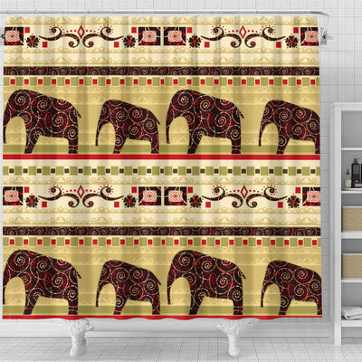 BigProStore Elephant Shower Curtains African Patchwork Bathroom Sets Shower Curtain / Small (165x180cm | 65x72in) Shower Curtain
