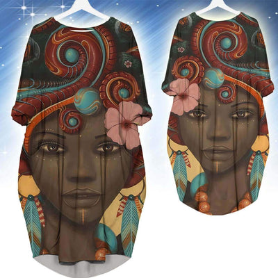 BigProStore African Print Dresses Pretty African American Girl Long Sleeve Pocket Dress African Clothing Styles BPS64295 S (4-6 US)(8 UK) Women Dress