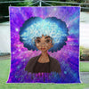 BigProStore African Quilts Afro Natural Brown Eyes Cute Girl Quilt Pretty Black Afro Lady Afrocentric Themed Gift Idea BABY (43"x55" / 110x140cm) Quilt