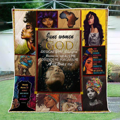 BigProStore African Quilts June Women GOD Designed Me Quilt Pretty Black Afro Lady African Style Gift Idea Quilt