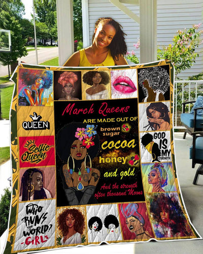 BigProStore African Quilts March Queens Honey Gold Quilt Pretty Afro American Girl Afrocentric Themed Gift Idea BABY (43"x55" / 110x140cm) Quilt