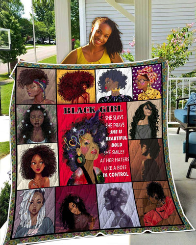 BigProStore African Quilts She Is Beautiful Bold Black Girl Quilt Beautiful Black Girl Magic Black History Month Gift Idea BABY (43"x55" / 110x140cm) Quilt