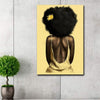 BigProStore African Retro Vintage Poster Black Woman With Daisy Rear Portrait Afro Empowerment Print Poster 12" x 18" Poster