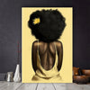BigProStore African Retro Vintage Poster Black Woman With Daisy Rear Portrait Afro Empowerment Print Poster Poster