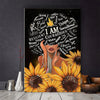 BigProStore African Retro Vintage Poster I Am Strong Courageous Elegant With Sunflower African Inspired Home Decor Poster