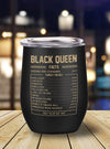 BigProStore African Tumbler Mug Black Queen Facts Funny Stainless Steel Wine Tumbler Mug Afrocentric Inspired Gifts BPS5134 Wine Tumbler