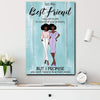 BigProStore African American Art Canvas Afro Best Friend Girls Minimalist Home Decoration Canvas / 8" x 12" Canvas