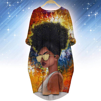 BigProStore Afrocentric Dress Beautiful Afro American Girl Long Sleeve Pocket Dress African Print Dresses Styles BPS27127 S (4-6 US)(8 UK) Women Dress