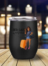 BigProStore Afrocentric Tumbler Design Catch Flights Not Feelings Melanin Queen Stainless Steel Wine Tumbler Mug Black History Gift Ideas BPS2987 Wine Tumbler