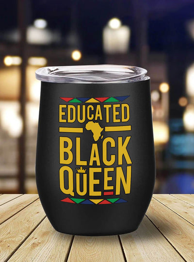 BigProStore Afrocentric Tumbler Design Melanin Women Educated Black Melanin Queen Gift Stainless Steel Wine Tumbler Mug Afrocentric Inspired Gifts BPS9565 Wine Tumbler