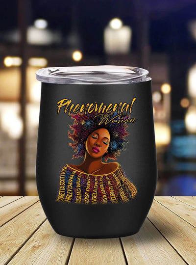 BigProStore Afrocentric Tumbler Design Phenomenal Woman Afro Girl Art Stainless Steel Wine Tumbler Mug Black History Month Gift Ideas BPS4258 Wine Tumbler