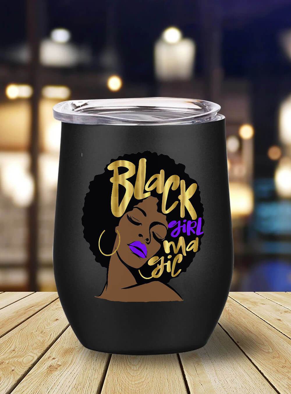 Afrocentric Tumbler Design Purple Black Girl Magic Gift Melanin Queen –  BigProStore