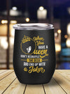 BigProStore Afrocentric Tumbler Design When You Have A Queen Don't Resuffle The Deck Stainless Steel Wine Tumbler Mug Afrocentric Inspired Gifts BPS3294 Wine Tumbler