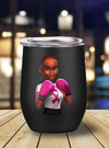 BigProStore Afrocentric Tumbler Design Womens Black Girl Pink Warrior Breast Cancer Awareness Boxing Gift Stainless Steel Wine Tumbler Mug Black History Month Gift Ideas BPS6712 Wine Tumbler