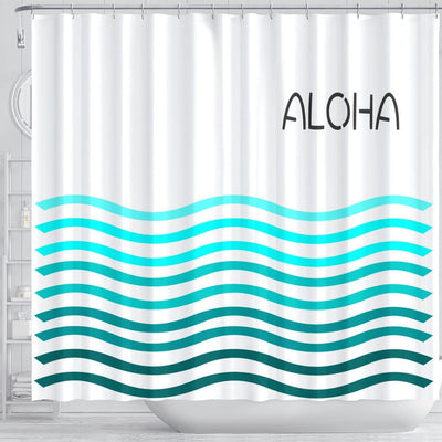 BigProStore Hawaii Bathroom Curtain Aloha Ombre Waves Shower Curtain Bathroom Decor Hawaii Shower Curtain / Small (165x180cm | 65x72in) Hawaii Shower Curtain