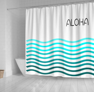 BigProStore Hawaii Bathroom Curtain Aloha Ombre Waves Shower Curtain Bathroom Decor Hawaii Shower Curtain