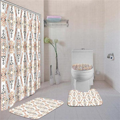 BigProStore Amazing African American Art Seamless Pattern Shower Curtain Set 4pcs Trendy African Bathroom Decor BPS3123 Standard (180x180cm | 72x72in) Bathroom Sets