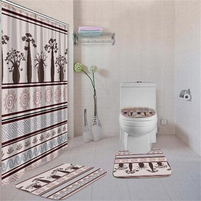 BigProStore Amazing African American History Month Afrocentric Pattern Art Shower Curtain Bathroom Set 4pcs Cool Afrocentric Bathroom Decor BPS3546 Standard (180x180cm | 72x72in) Bathroom Sets