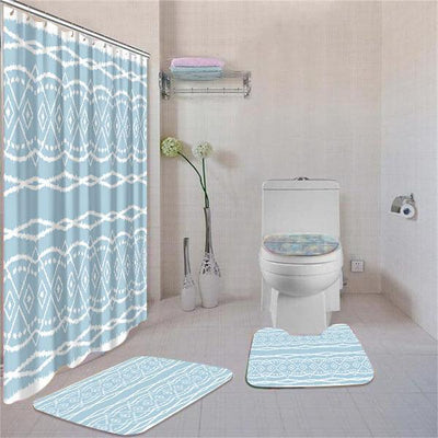 BigProStore Amazing Afro American Seamless Pattern Shower Curtain Bathroom Set 4pcs Modern Afrocentric Bathroom Accessories BPS3260 Standard (180x180cm | 72x72in) Bathroom Sets