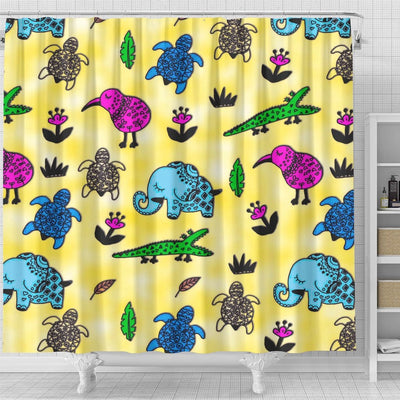 BigProStore Shower Curtains Elephant Animal Whirlwind Bathroom Wall Decor Ideas Shower Curtain / Small (165x180cm | 65x72in) Shower Curtain