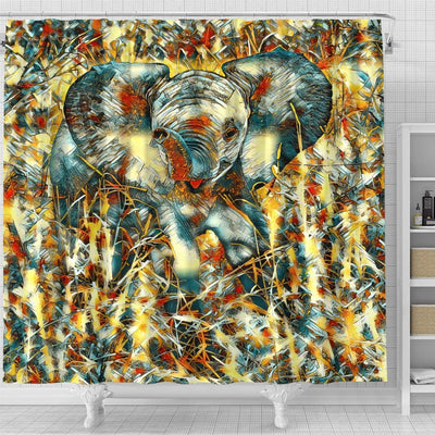 BigProStore Elephant Bathroom Sets Animalart_Elephant_20170905_By_Jamcolors Bathroom Accessories Set Shower Curtain / Small (165x180cm | 65x72in) Shower Curtain