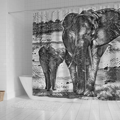 BigProStore Elephant Bathroom Sets Animalartbw_Elephant_20170903_By_Jamcolors Small Bathroom Decor Ideas Shower Curtain