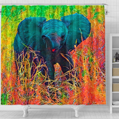 BigProStore Elephant Bathroom Sets Animalcolor_Elephant_002_By_Jamcolors Home Bath Decor Shower Curtain / Small (165x180cm | 65x72in) Shower Curtain