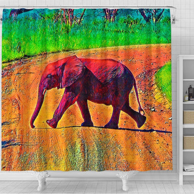 BigProStore Elephant Bathroom Sets Animalcolor Elephant Home Bath Decor Shower Curtain / Small (165x180cm | 65x72in) Shower Curtain
