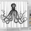 BigProStore Kraken Themed Shower Curtains Antique Nautical Steampunk Octopus Vintage Kraken Shower Curtain Bathroom Wall Decor Ideas Shower Curtain / Small (165x180cm | 65x72in) Shower Curtain