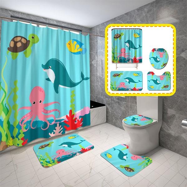 Sea Turtle Shower Curtain Bathroom Decor in Your Choice of 