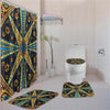 BigProStore Attractive African American History Month Ethnic Seamless Pattern Shower Curtain Bathroom Set 4pcs Trendy African Bathroom Decor BPS3379 Standard (180x180cm | 72x72in) Bathroom Sets