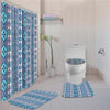 BigProStore Attractive African Inspired Seamless Pattern Shower Curtain Set 4pcs Trendy African Bathroom Accessories BPS3676 Standard (180x180cm | 72x72in) Bathroom Sets