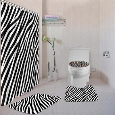 BigProStore Attractive African Seamless Pattern Shower Curtain Bathroom Set 4pcs Modern African Bathroom Accessories BPS3624 Standard (180x180cm | 72x72in) Bathroom Sets