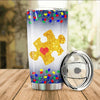 BigProStore Autism Awareness Heart Puzzle funny Tumbler BPS566 White / 20oz Steel Tumbler