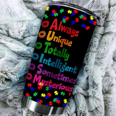 BigProStore Autism Awareness Tumbler Ideas for Mums Dads and Kids BPS987 Black / 20oz Steel Tumbler