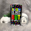 BigProStore Autism Is Not Contagious But My Smile Is- Autism Gifts Tumbler Ideas BPS810 Black / 20oz Steel Tumbler