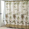BigProStore Palm Print Shower Curtain Avanti Colony Palm Shower Curtain Polyester Waterproof Bathroom Curtain 3 Sizes Palm Tree Shower Curtain / Small (165x180cm | 65x72in) Palm Tree Shower Curtain