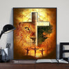 BigProStore Jesus Lion Wall Canvas Jesus As Lion Of Judah Printing Ink Canvas Christmas Gift Wall Canvas 4 Sizes Jesus And The Lion Canvas