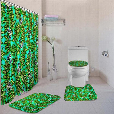 BigProStore Awesome African Afrocentric Art Bathroom Shower Curtain Set 4pcs Cool Afrocentric Bathroom Decor BPS3195 Standard (180x180cm | 72x72in) Bathroom Sets
