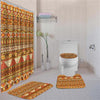 BigProStore Awesome African Themed Seamless Pattern Shower Curtain Set 4pcs Cool Afrocentric Bathroom Decor BPS3263 Standard (180x180cm | 72x72in) Bathroom Sets